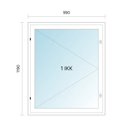 Avattava ikkuna 990 x 1190 mm MSEA valk/170mm