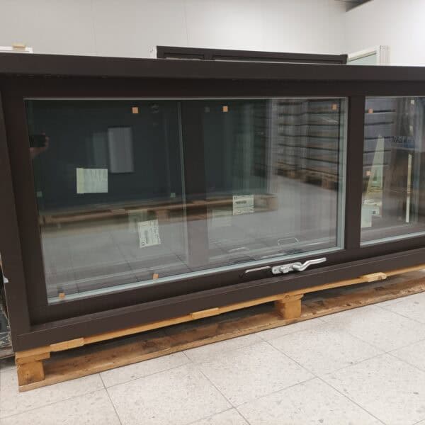 Ympäriinsä Tummanruskea parvekeovi 870 x 2070 mm IOU/A(H) 130 mm 2-lasiaukkoinen