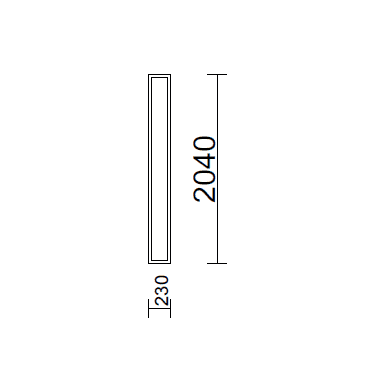 Kiinteä ikkuna EKA 230 x 2040 mm, 130 mm, Valk/Harmaanruskea