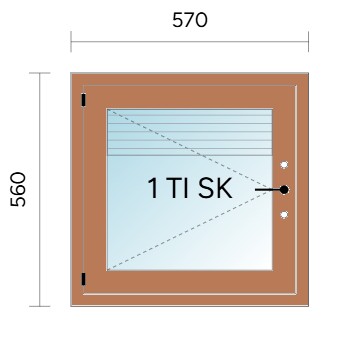 Avattava ikkuna 570 x 560 mm MSEA SASU/Ruskea 130 mm