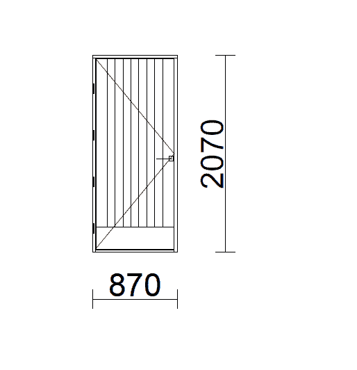 Umpinainen ulko-ovi pystyurituksella ja pitkäsulkijalla 870 x 2070 mm 130 mm E70_LAPINKYLÄ