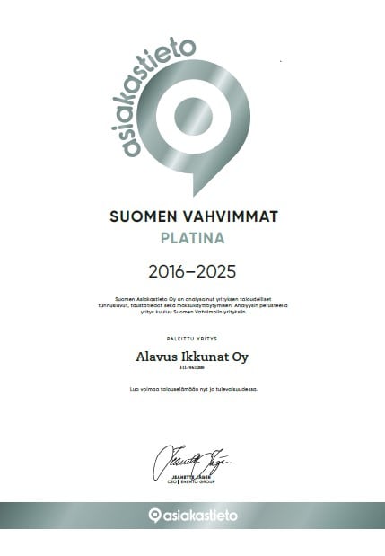 Suomen vahvimmat platina sertifikaatti