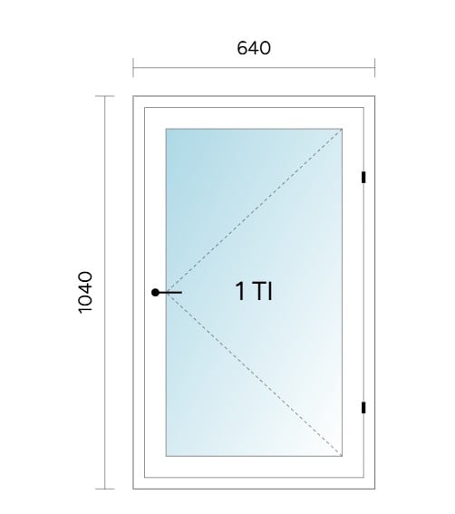 Avattava tuuletusikkuna 640 x 1040 mm MSEA valk/130mm