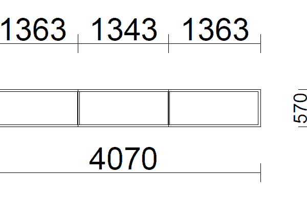 Täysalumiininen Kiinteä ikkuna AUI/K pienellä tuuletusosalla 4070 x 570 mm, 86 mm, Valk/Harmaa