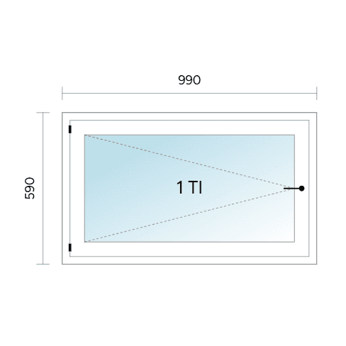 Avattava tuuletusikkuna 990 x 590 mm MSEA valk/170mm