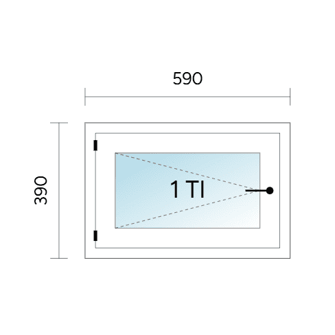 Avattava tuuletusikkuna 590 x 390 mm MSEA valk/170mm