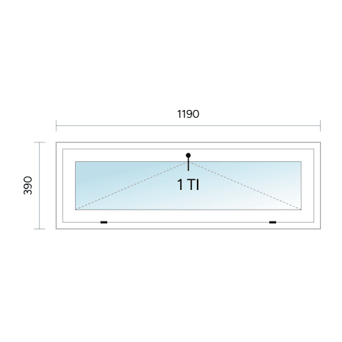 Avattava tuuletusikkuna 1190 x 390 mm MSEA valk/170mm